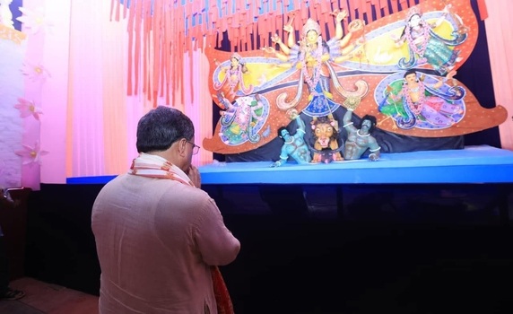 CM Dr. Manik Saha opens several Durga Puja pandals in Agartala city, festive mood grips people.